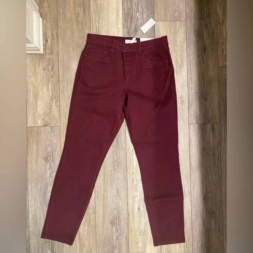 LOFT Women's Burgundy/ Red Mid rise Skinny Corduroy Jeans Size 6